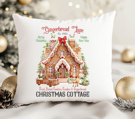 Gingerbread lane DTF Transfers for pillows and towels