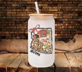Arizona Coquette Doodle Map UV DTF Decals