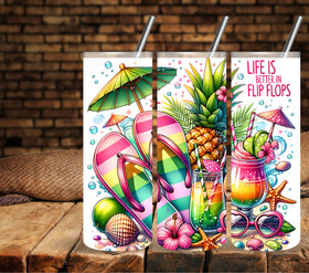 Life is better in flip flops Vinyl tumbler wraps