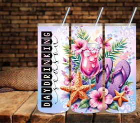Day Drinking Vinyl tumbler wraps
