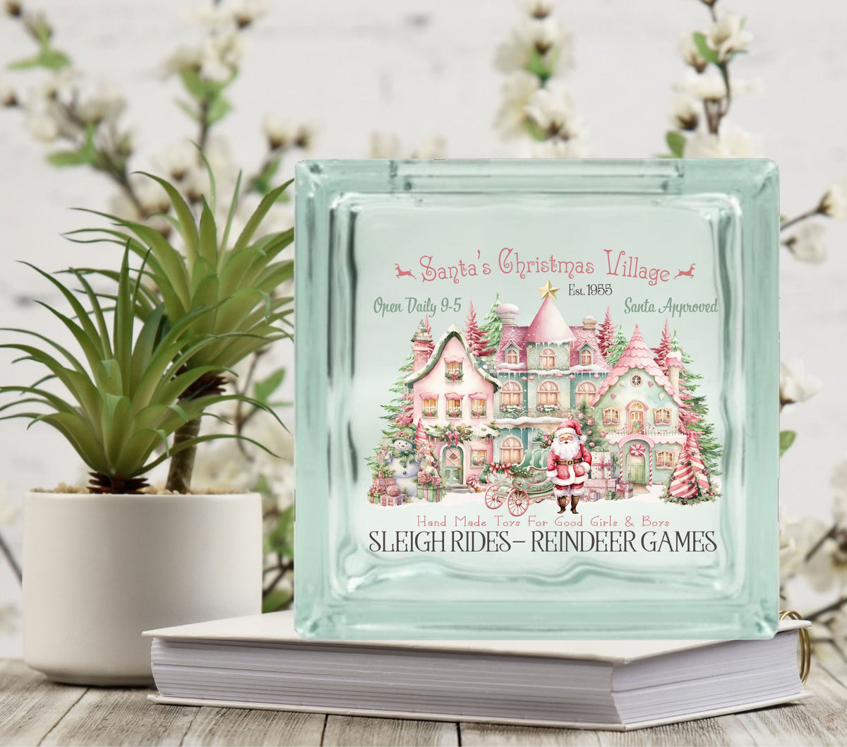 Christmas Village Glass Block Decal 2 sizes available