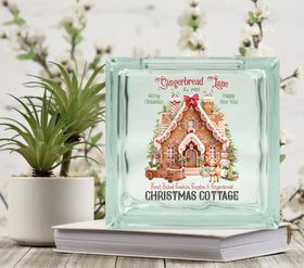 Gingerbread Lane Glass Block Decal 2 sizes available