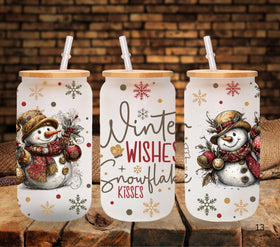 Winter Wishes UV DTF Libbey wrap