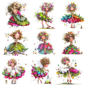 Springtime Fairies UV DTF Decal sheet