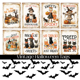 Vintage Halloween Tags UV DTF Decal Sheet