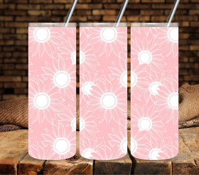 Sunflower 1 White UV DTF tumbler wraps