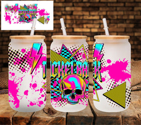 Nickelback neon UV DTF Libbey wrap