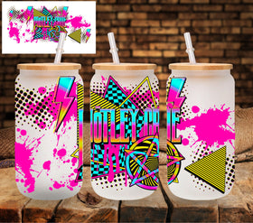 Motley neon UV DTF Libbey wrap