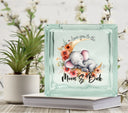 Love you to the Moon and Back Pink Elephant Glass Block Decal