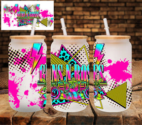 Guns N Roses neon UV DTF Libbey wrap