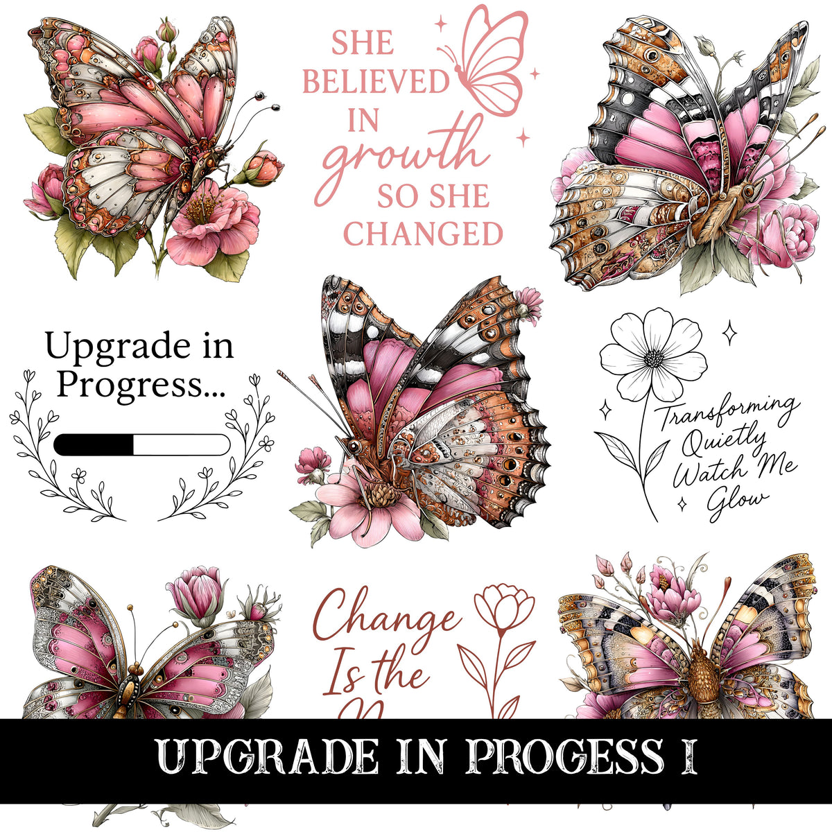 Upgrade in progress UV DTF Decal Sheets 2 design options