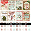 Vintage Christmas Tags UV DTF Decal Sheet