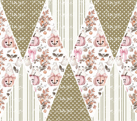 Vintage Pink Halloween Precut Diamonds vinyl tumbler wraps