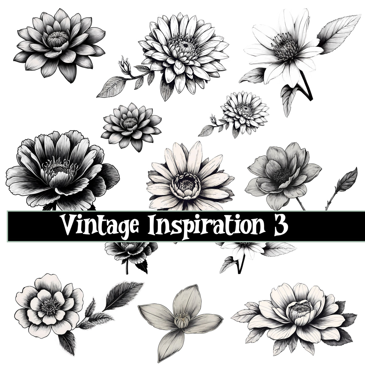 Vintage Inspiration and floral Decal sheets 3 Designs