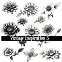 Vintage Inspiration and floral Decal sheets 3 Designs