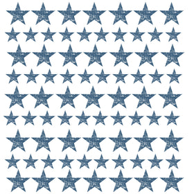 Vintage Stars blue UV DTF Decal sheet 10x10 sheet