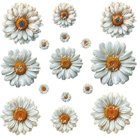 White Daisy UV DTF Decal accent Sheet 10x10