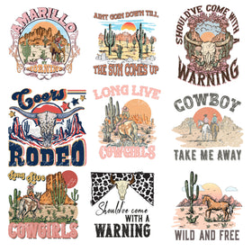 Wild and Free UV DTF Decal accent Sheet 10x10
