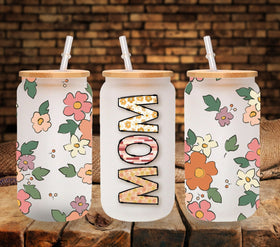 Retro Mom floral UV DTF Libbey wrap