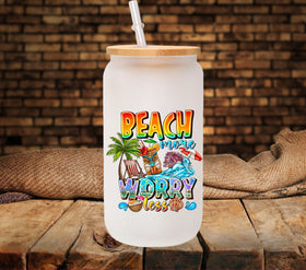 Beach More Worry Less UV DTF Decals