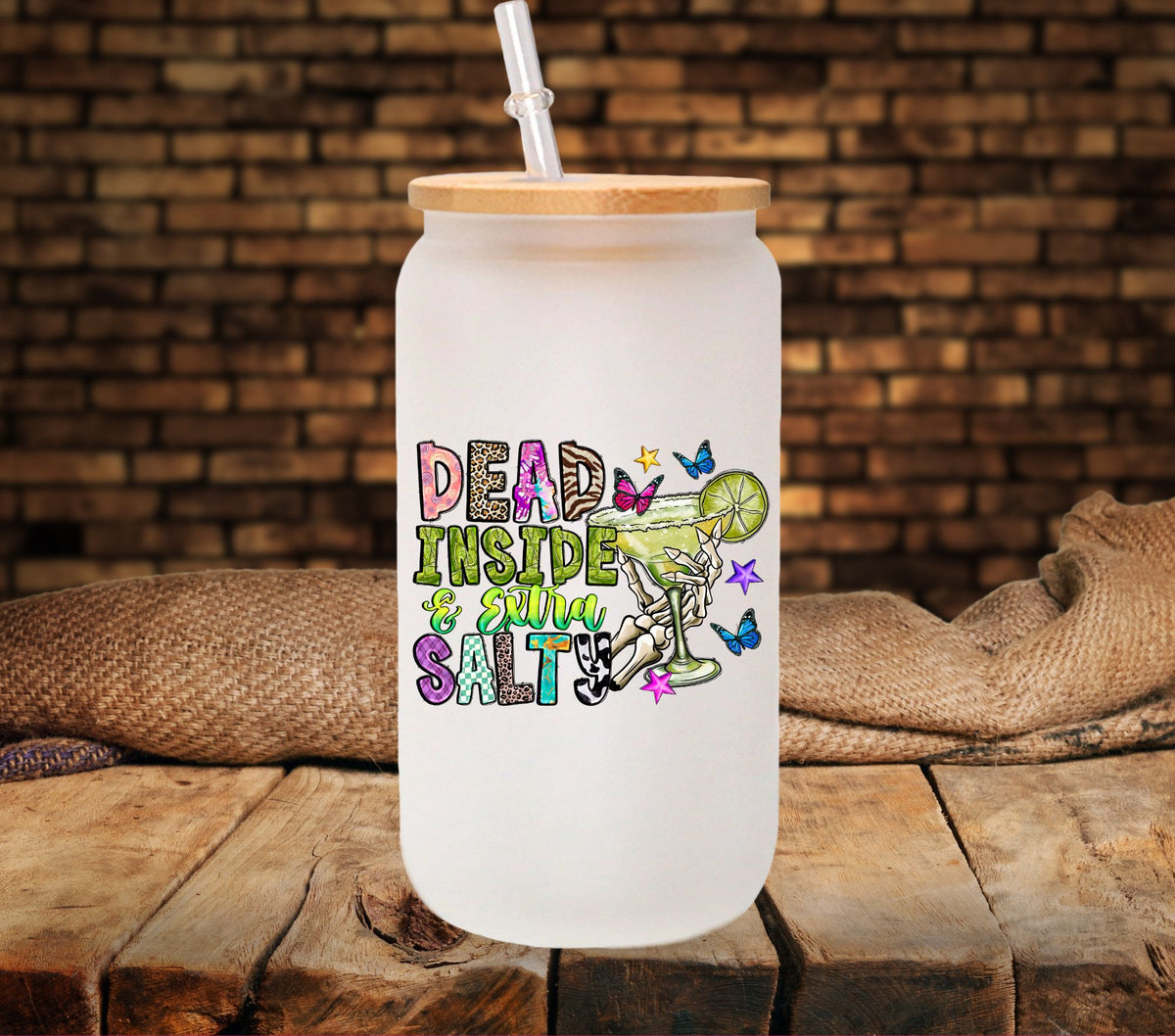 Dead inside and extra salty UV DTF Decals