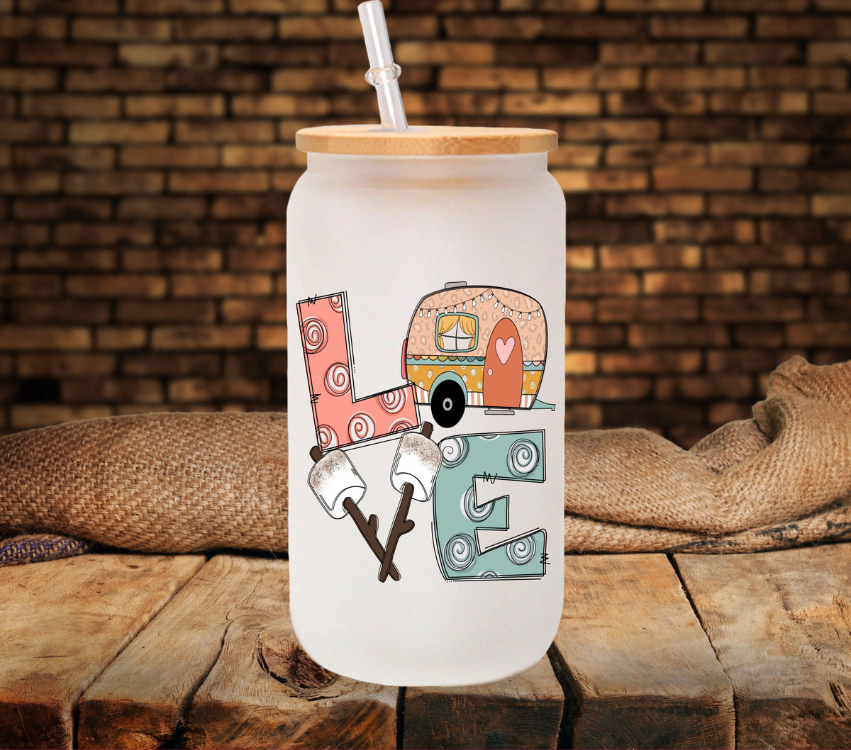 Camping love UV DTF Decals