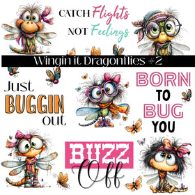 Wingin it Dragonflies Collection UV DTF Decal Sheets-2 Designs
