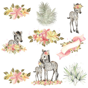 Zebra Safari Collection UV DTF Decal Sheets
