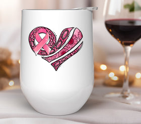 Western Breast Cancer awareness Heart UV DTF Decals