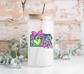 Pennsylvania Doodle Map UV DTF Decals