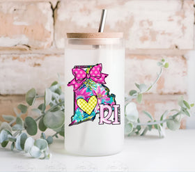 Rhode Island Doodle Map UV DTF Decals