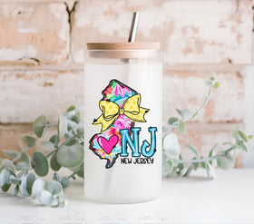 New Jersey Doodle Map UV DTF Decals