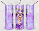 Purple Giraffe with glasses adhesive vinyl wrap for 20oz no taper