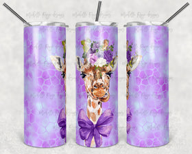 Purple Giraffe no Glasses Vinyl wrap 20oz no taper