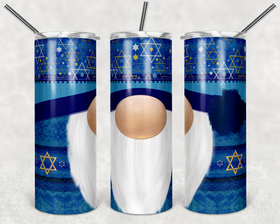 Gnome Knit Snowflakes Hanukkah 20 oz Skinny Adhesive Vinyl Wrap