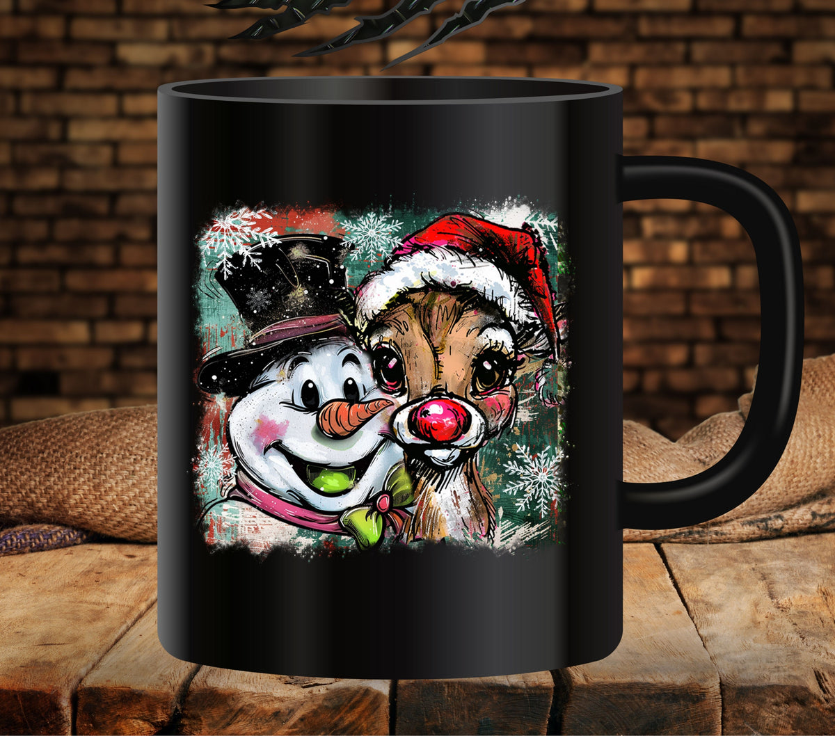 Frosty and Rudolph UV DTF Decals