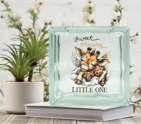 Sweet Dreams Giraffe Glass Block Decal