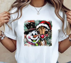 Frosty and Rudolph DTF Transfers