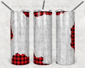 Red Buffalo White Wood 20 oz Skinny Adhesive Vinyl Wrap