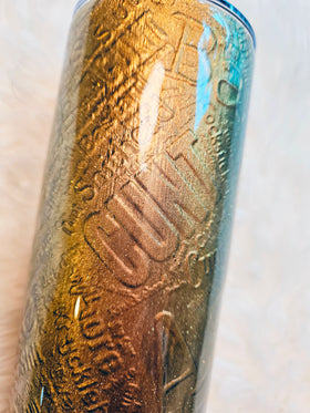 Have the day you deserve tumbler. 20oz skinny tumbler