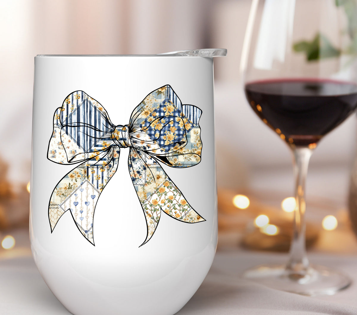 Fall patchwork bow #1 UV DTF Decals