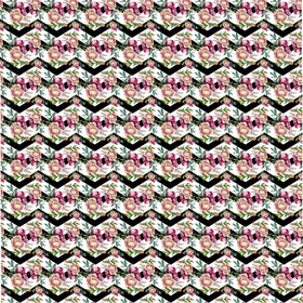 Rose Watercolor On Chevron Background - Adhesive Vinyl