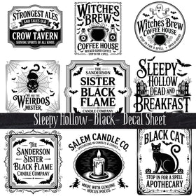 Sleepy Hollow Black UV DTF Decal Sheet