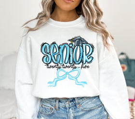 Senior blue bow DTF Transfers