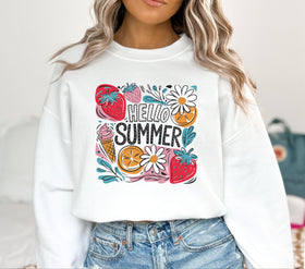Hello Summer strawberry DTF Transfers