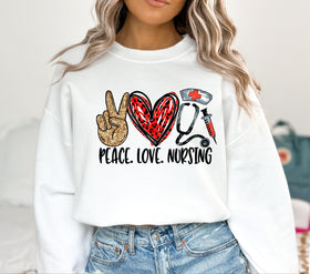 Peace love nursing red DTF Transfers