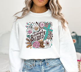 Simply Blessed floral DTF Transfers