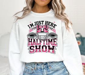 I'm just here for the halftime show pink DTF Transfers