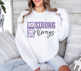 She is strong Always purple DTF Transfer
