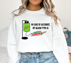 In case of accident Mountain Dew DTF Transfers